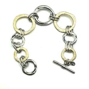 Premier Designs Gold Silver Two tone Metal Interlocking Round Rings Bracelet